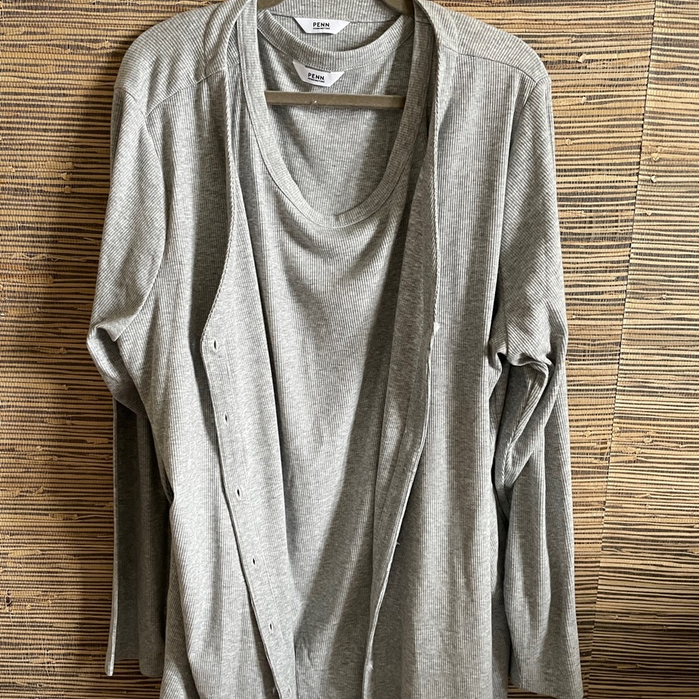 Penningtons Light Gray Ribbed Knit Set